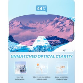 OutdoorMaster Falcon Ski Goggles Magnetic Replacement Lens for Kids,Anti-Fog&100% UV Protecion Snow Goggles Lenses