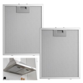 Qaum Cooker Hood Filter, 320 * 260 * 10mm, 2PCS 5-Layer Aluminum Cooker Hood Filters, Wide range of applications, compatible with most brands of range hoods, Universal Kitchen Extractor Fan Filter
