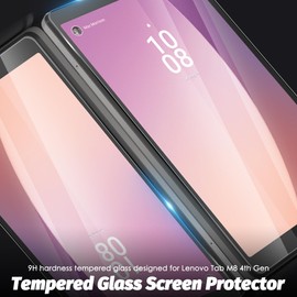 Orzero (2 Pack Tempered Glass Screen Protector Compatible for Lenovo Tab M8 4th Gen 8 inch (2023 Released), 9 Hardness HD