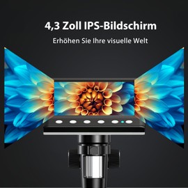 Hayve 4.3 Inch IPS Coin Microscope, 1000X Magnification, Digital Microscope for Coin Collector, 8 Adjustable LEDs, Windows Compatible, 32GB TF Card