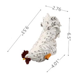 Handsider Estatuas de jardín para decoración de gallo para patio, adornos de pollo (blanco)