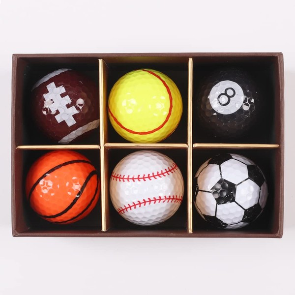 its Funny Unique Golf Balls, Set of 6, Gift, Prize, Balls Soccer, Basketball, Baseball, Tennis, etc.