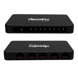 XtremPro 8-Port USB Powered 10/100Mbps Ethernet RJ45 Network Switch Hub - Black (61026)