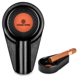 CIGARLOONG Cigar Ashtray Single Groove for Patio/Outdoor/Indoor Ashtray Home(Color:Black)