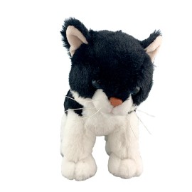 Plush Toy Wonderland 8" Salt N Pepper Cat Plush Toy â€“ Soft Stuffed Animal, Cute Cuddle Buddy Gift