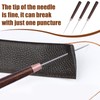 2 Pack Handwork Sewing Awl, Gourd Shape Awl Wooden Awl