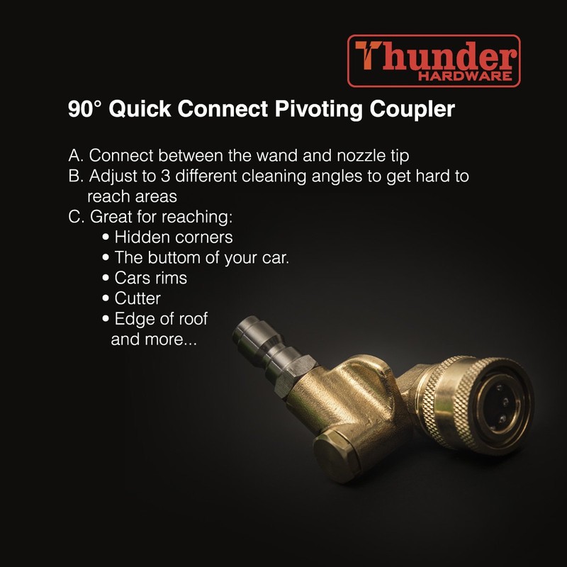 Thunder Hardware Quick Connecting pivoting Coupler for Pressure washers nozzles