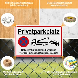 Parken Verboten Sign, 30 x 20 cm, Aluminium Warning Sign, Includes 4 Drill Holes, Rounded Corners, Warning Sign, The Violating Vehicle Is Been Towed At The Cost of the Owner Gold