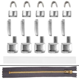 Zip Repair Kit, Zip Ends for #8 Zipper Size, only for Metal Zips, end Parts top + Bottom, Box Part and Plug-in Part, Zipper End Replacement, Zip End Replacement Parts, Zipper Repair Kit, Instant fix