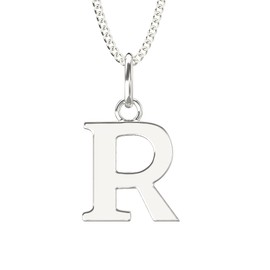 Aeon Jewellery Alphabet Initial Necklace - R | 925 Sterling Silver | Adjustable 16-18 Inch Silver Necklace | Polishing Cloth Included