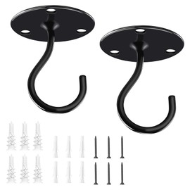 Ceiling Hooks for Hanging Plants - Heavy Duty Wall Pant Hanger Hook, Wall Mount Hangers Plant Hooks for Hanging Bird Feeders, Lanterns, Wind Chimes, Planters, Indoor Outdoor Decoration Lights£¬Black