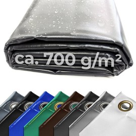 Lorry tarpaulin, 700 g, eyelets every 50 cm with hem on desired size, customisable