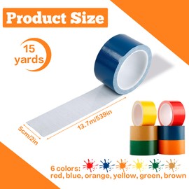 Gdotmely 6 Pack Duct Tape, Rainbow Colored Duct Tape, 2 inch Wide x 15 Yards, Waterproof, No Residue, Tear by Hand, Colorful Duct Tapes for Labeling, Packaging, DIY Projects, Arts & Crafts