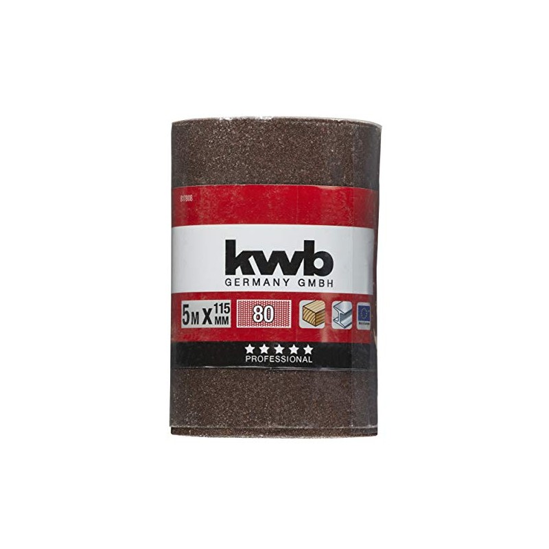 kwb Sandpaper Roll, 5 m, 115 mm Wide, K-80 Grit,