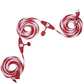 DEWENWILS 25 FT Candy Cane Outdoor Extension Cord with Multiple Spaced Outlets Plugs, 16/3 SJTW Power Cord for String Lights and Holiday Decorations, Appliances, UL Listed