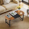 Folding Coffee Table for Living Room, Small Oval Center Table
