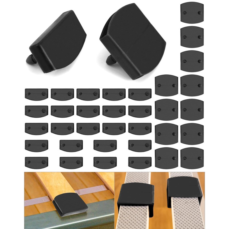 QWORK® 36 Pcs Plastic Bed Slat Caps, Side and Center