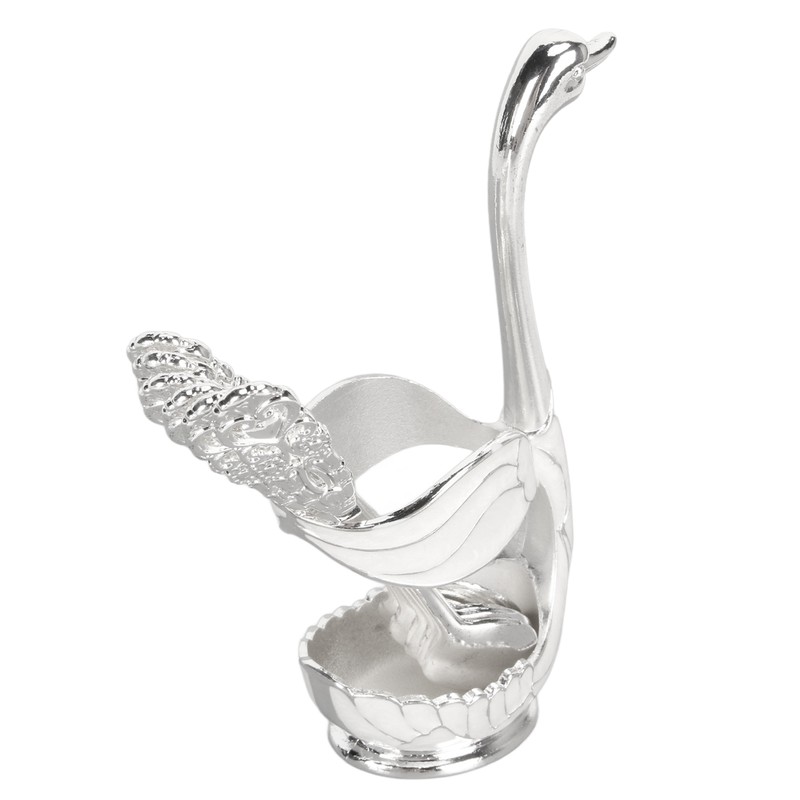 Silver Swan Dinnerware Set Swan Base Holder Teaspoon Cutlery Set