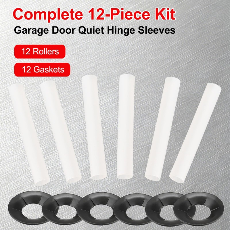 12Pcs Garage Door Quiet Hinge Sleeves Compatible with Clean Stem