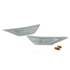 DEPO 2016-2020 Honda Civic 2D/4D/5D Clear Front Bumper Side Marker Light Set + Amber Bulbs