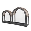 Deco 79 Metal Arched Candle Lantern with Cane Inspired Gold