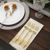 24 Disposable Gold 6 in Dessert Plastic Forks Appertizers Roman