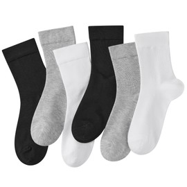 Corlap Women's Thin Cotton Socks 6-Pairs Gift Box Soft Bootie Dress Above Ankle Crew Socks