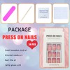 Pink Gradient Square Press on Nails Short, False Nails With