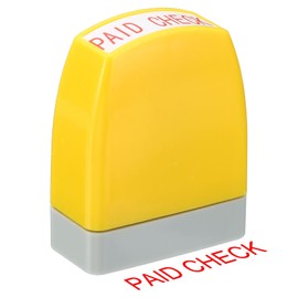 PATIKIL Yellow Rectangular Self-Inking Stamp, Red Ink, 53 x 42.5 mm