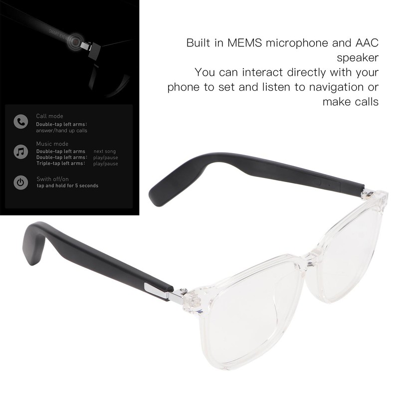 Smart Glasses Blue Light Blocking Hands Free Calling Magnetic Suction