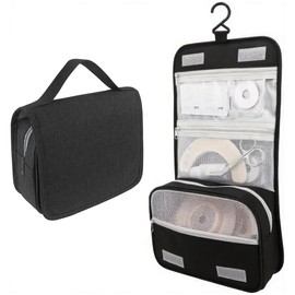 Stoma Tasche,Stomabeutel Tasche,Stoma-Zubehör,Ostomy Beutel,Kulturtasche zum Aufhängen,Damen Kulturbeutel Reise,Tragbar Medizin Reisetasche Medizintasche für Stoma Kolostomie Ileostomie(Schwarz)