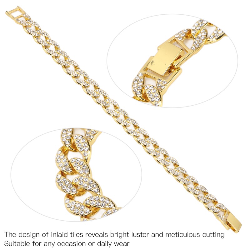 Cuban Bracelet Cuban Boutique Rhinestone Jewelry Hip Hop Couple Bracelet
