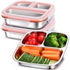 3-Pack Stainless Steel Snack & Lunch Containers for Kids &