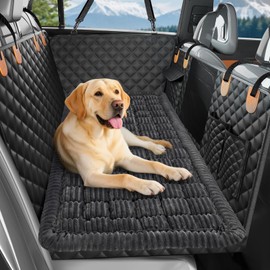 Feestars Dog Bed for Car, Non-Slip Travel Back Seat Pet Bed Mat, Dog Mat for Car Trucks Backseat, Fit for Backseat Extenders and Seat Covers (Dark Grey, 54 x 18.5 inch)