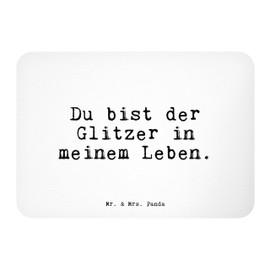 Mr. & Mrs. Panda Magnet Du bist der Glitzer... - Gift, Favourite Person, Fridge Decoration, Whiteboard Magnet, Glitter Saying, Compliment