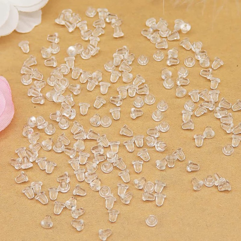 200pcs Earring Backs for Studs Earring Back Soft Clear Ear