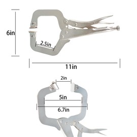 munirater 10-Pack Lock Pliers 11 Inch C-Clamp Lock Pliers with Swivel Pad Vise Jaws for Home Farm and Automotive