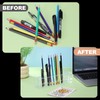 sourcing map Plastic Pen Holder, 24-Slot Acrylic Pen Display Stand