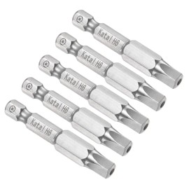 CoCud Magnetic Pentagon Bits, H6 Head 1/4" Hex Shank 2" Length, S2 Steel 5 Point Tamper Proof Screwdriver Bits - (Applications: for Electric Screwdrivers), 5-Pieces