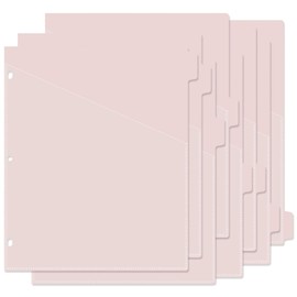 8 tab dividers for 3 Ring Binder with Pockets, Plastic Dividers with Clear Front Pocket, 8-tab Index Dividers with 3 Holes Punched for School & Office Supplies (Pink, 8 Tabs)