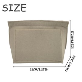 AYNKH Bag Insert Organizer with Multi Pocket, Multi-Pocket Felt Handbag Organizer, Dumpling Storage Bag, Handbag Organiser, for Handbags, Tote Bags, Shoulder Bags (Beige, M)