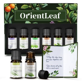 Essential Oil Set,Essential Oils for Diffusers for Home-100% Pure Natural - Candle Making -Lavender, Lemongrass, Mint, Orange, Tea Tree, Eucalyptus-6×10ml