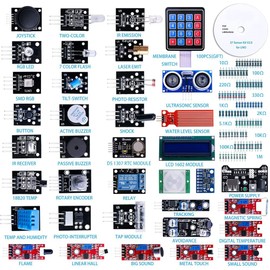 MMOBIEL 37 in 1 Sensor Modules Kit Complete Set for Most Single Board Computers Compatible with Arduino IDE UNO R3 Mega Nano Incl. Tutorial