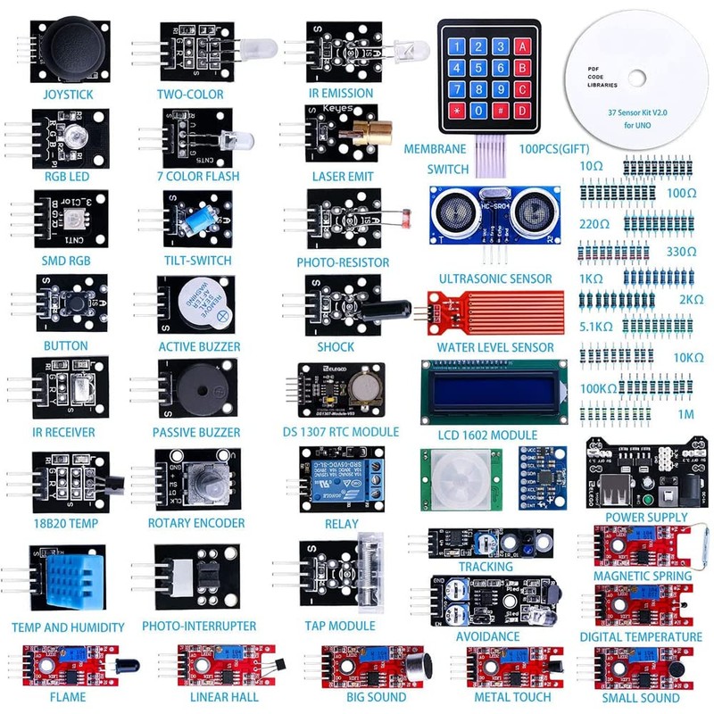 MMOBIEL 37 in 1 Sensor Modules Kit Complete Set for