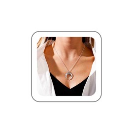 TseenYi Boho Crescent Moon Pendant Necklace Gold Moon Pendant Necklace Large Moon Necklace Vintage Crescent Moon Necklace Large Crescent Moon Charm Choker Necklace Moon Chain Necklace, Zinc