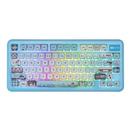 KiiBoom Phantom81 Lite 75% Gasket Mechanical Keyboard, QMK&VIA Programmable, 3 Modes Wireless Gaming Keyboard, RGB Backlights, ABS Case + UV Tech, Hot-Swappable for Windows/Mac/Linux (Blue)