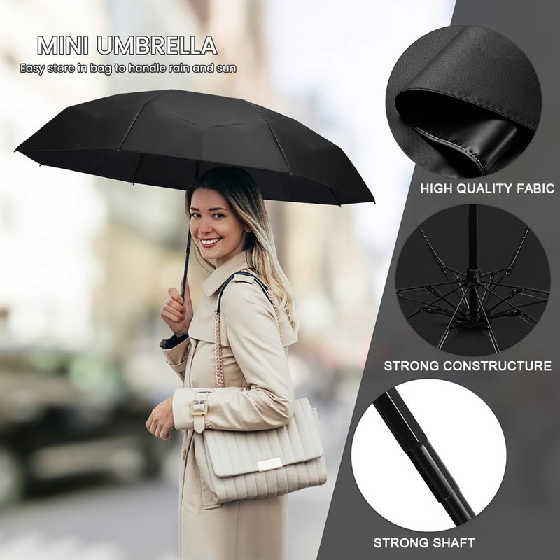 ZOMAKE Mini Travel Folding Umbrella - Windproof UV Protection Capsule