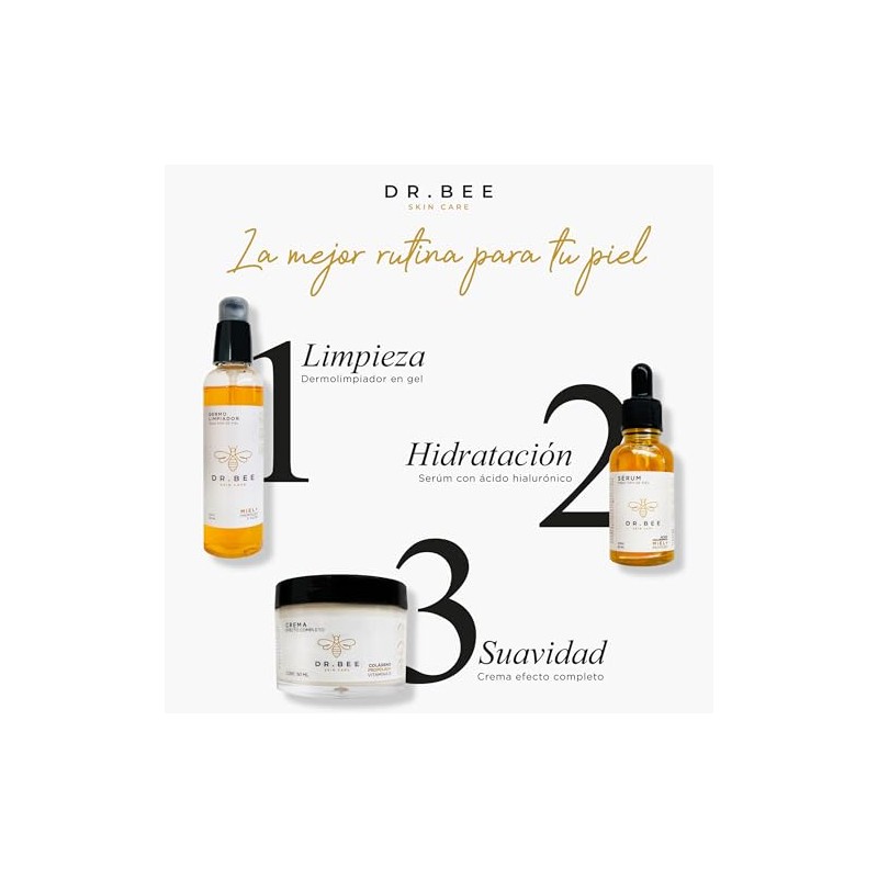 Kit Cuidado Facial Natural Pasos Skin Care Dermolimpiador Sérum Crema