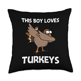 Cool Turkey Design For Boys Kids Forest Wild Animal Lovers Throw Pillow