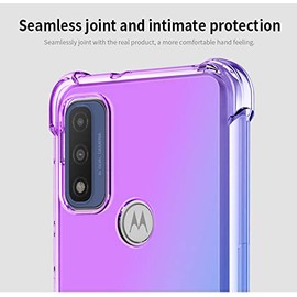 DABUNA Funda para Moto G Pure y G Power 2022 y G Play 2023 Case Uso Rudo,Transparente Colores Degradados Protectora de Cámara Anticaída Carcasa Bumper(Púrpura Azul)
